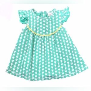 Matilda Jane Girls Teal and White Tulip Festival Print Dress Hello Lovely Spring